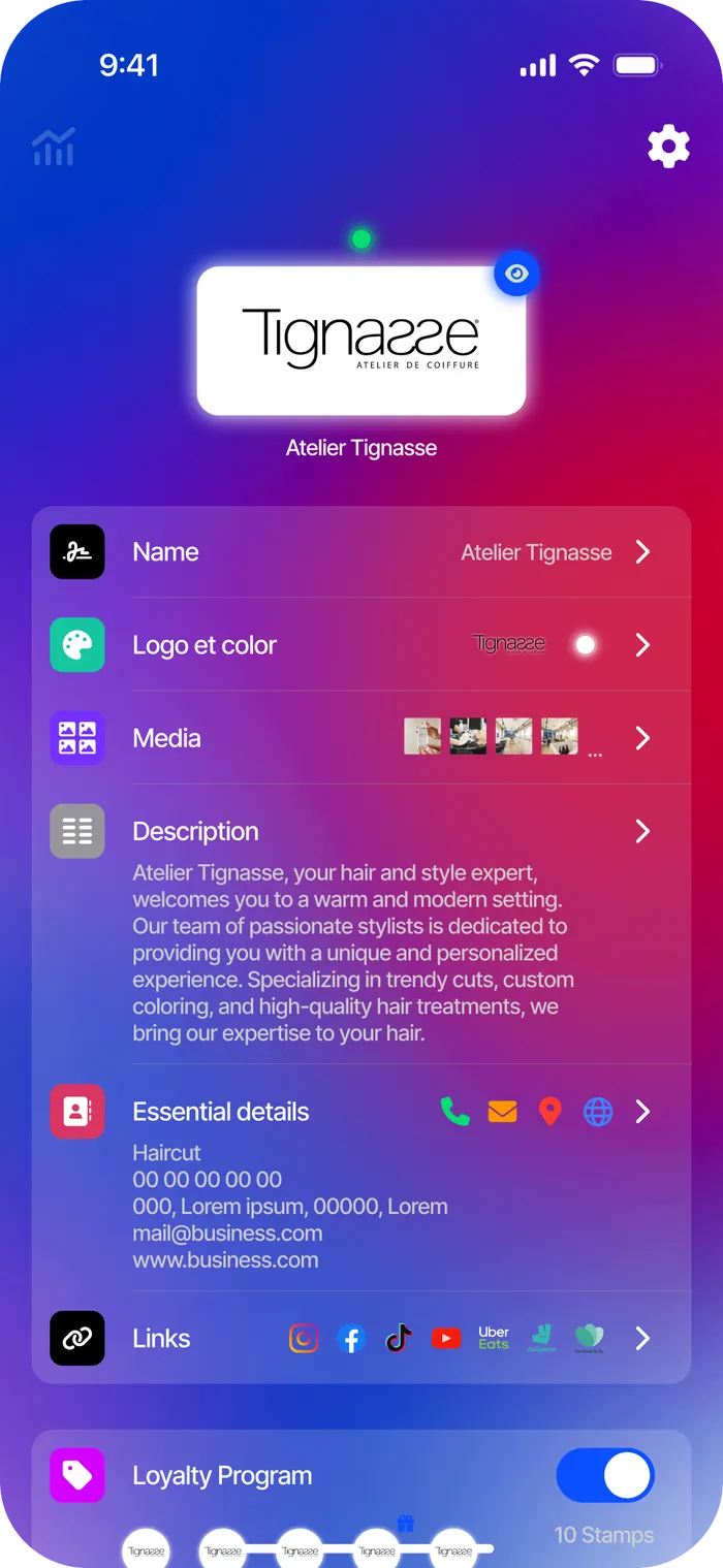 Card feature