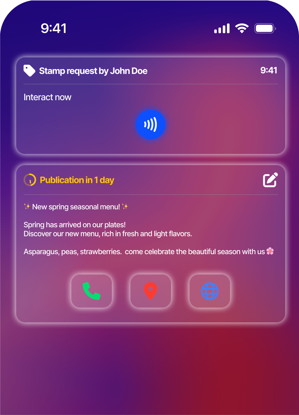 Activities interface