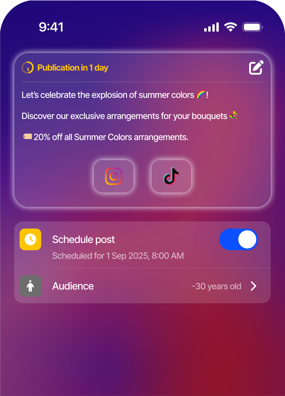 Post scheduling interface