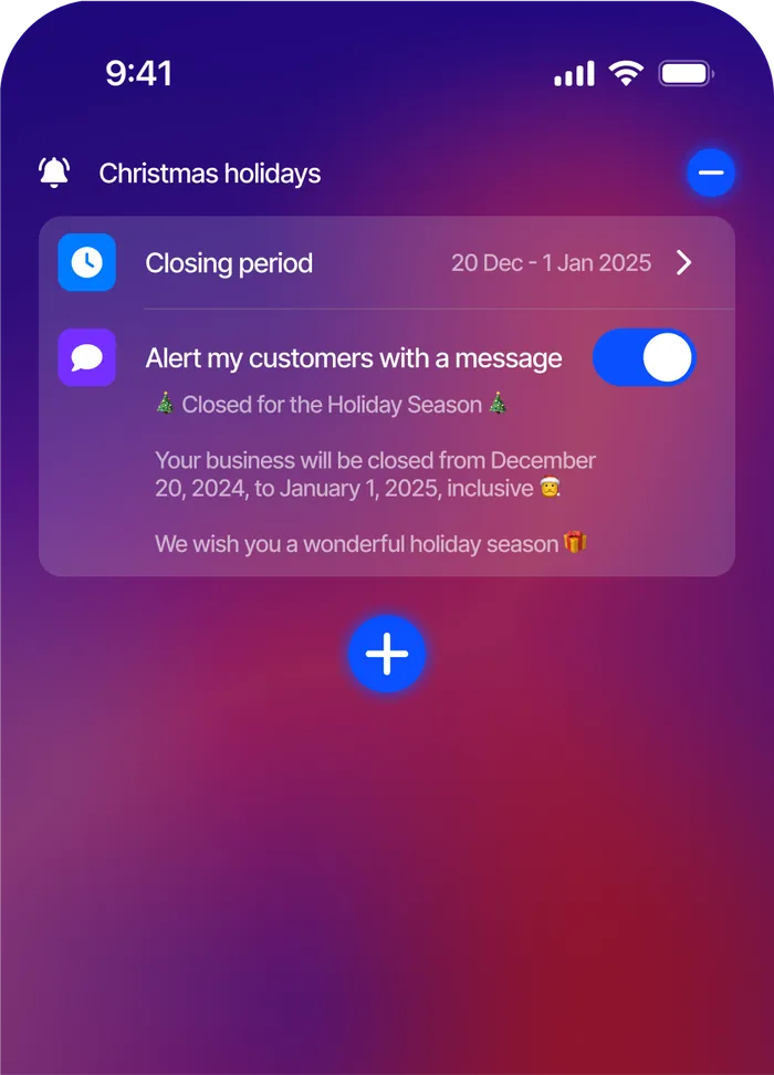 Temporary closure interface