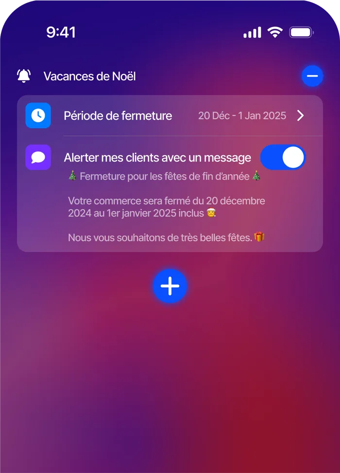Temporary closure interface