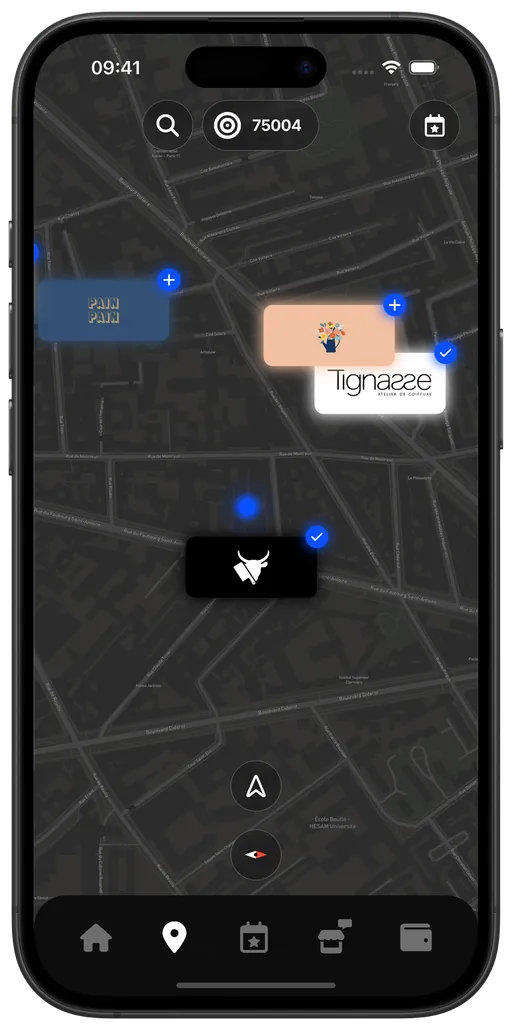 Interactive map of businesses and activities