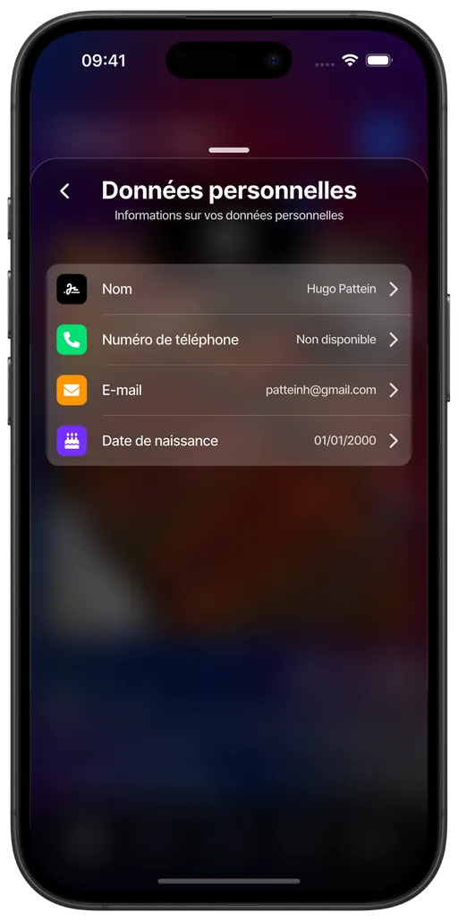 Modify your personal data