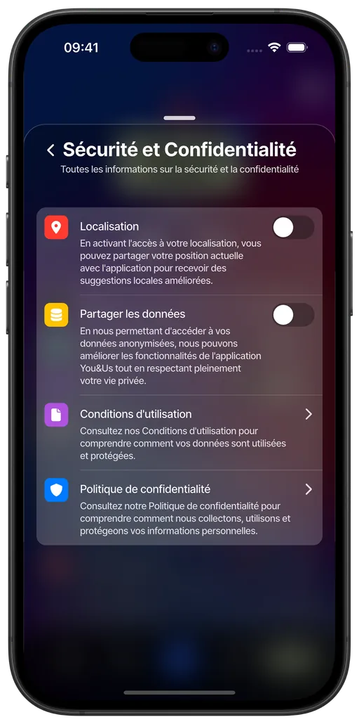 Security and privacy settings