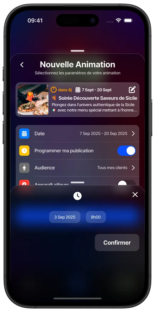 Schedule automatic publication