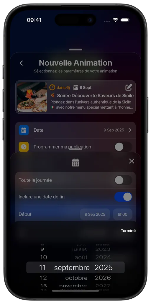 Select month and year