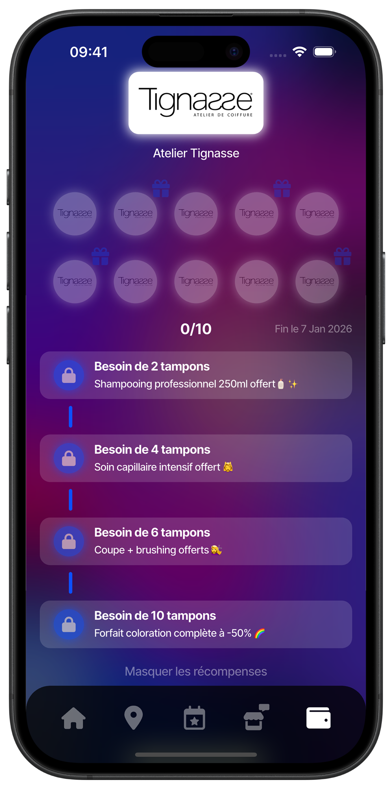 Détail des récompenses débloquables
