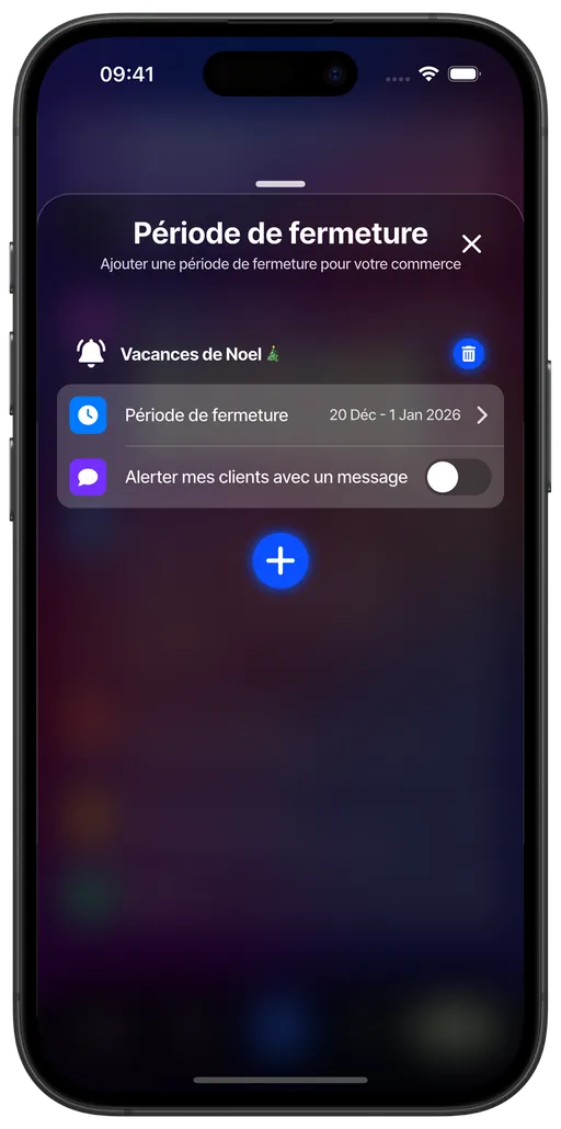 Gérer mes périodes de fermeture temporaire