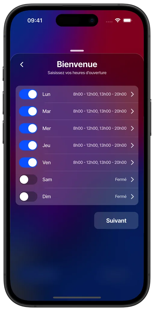 Configurer vos horaires d'ouverture