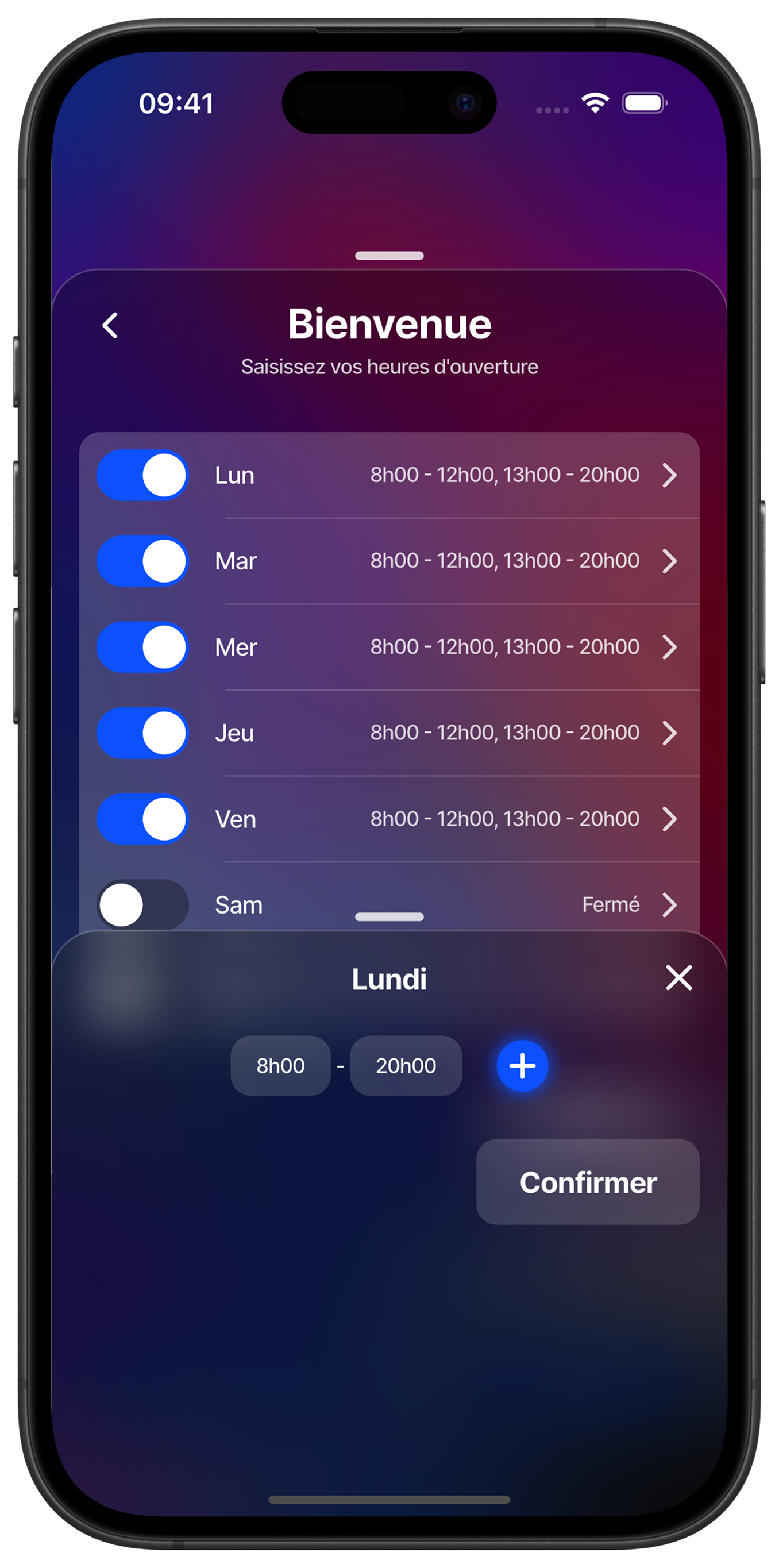 Modify specific day hours