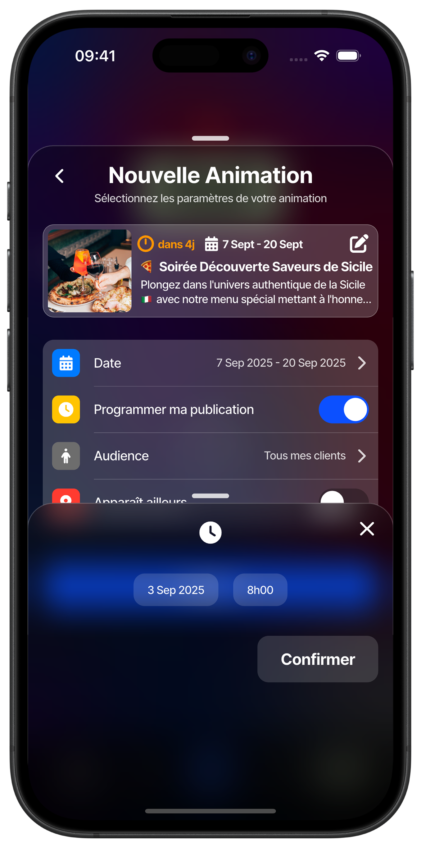Schedule automatic publication